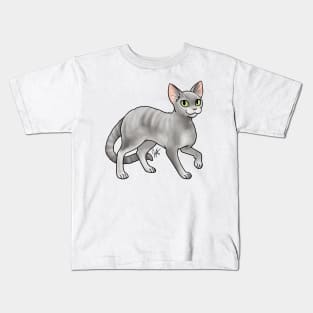 Cat - Devon Rex - Gray Kids T-Shirt